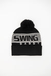 Beanie - Signature Pom Pom - Black/White Stripe