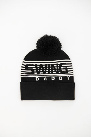 Beanie - Signature Pom Pom - Black/White Stripe