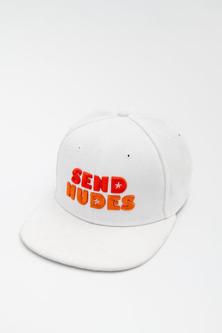 Cap - Flat Peak Send Nudes - White